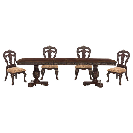 Deryn Park Cherry 5-piece Dinig Table Set - Ornate Home