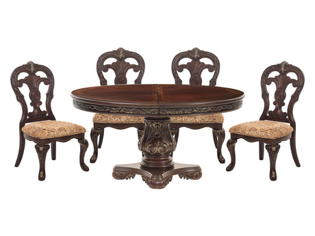 Deryn Park Cherry 5-piece Dinig Table Set - Ornate Home