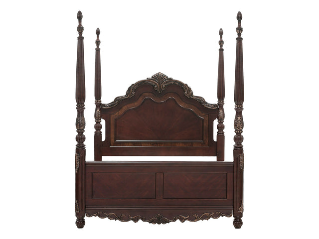Deryn Park Cherry Eastern King Poster Bed - Ornate Home