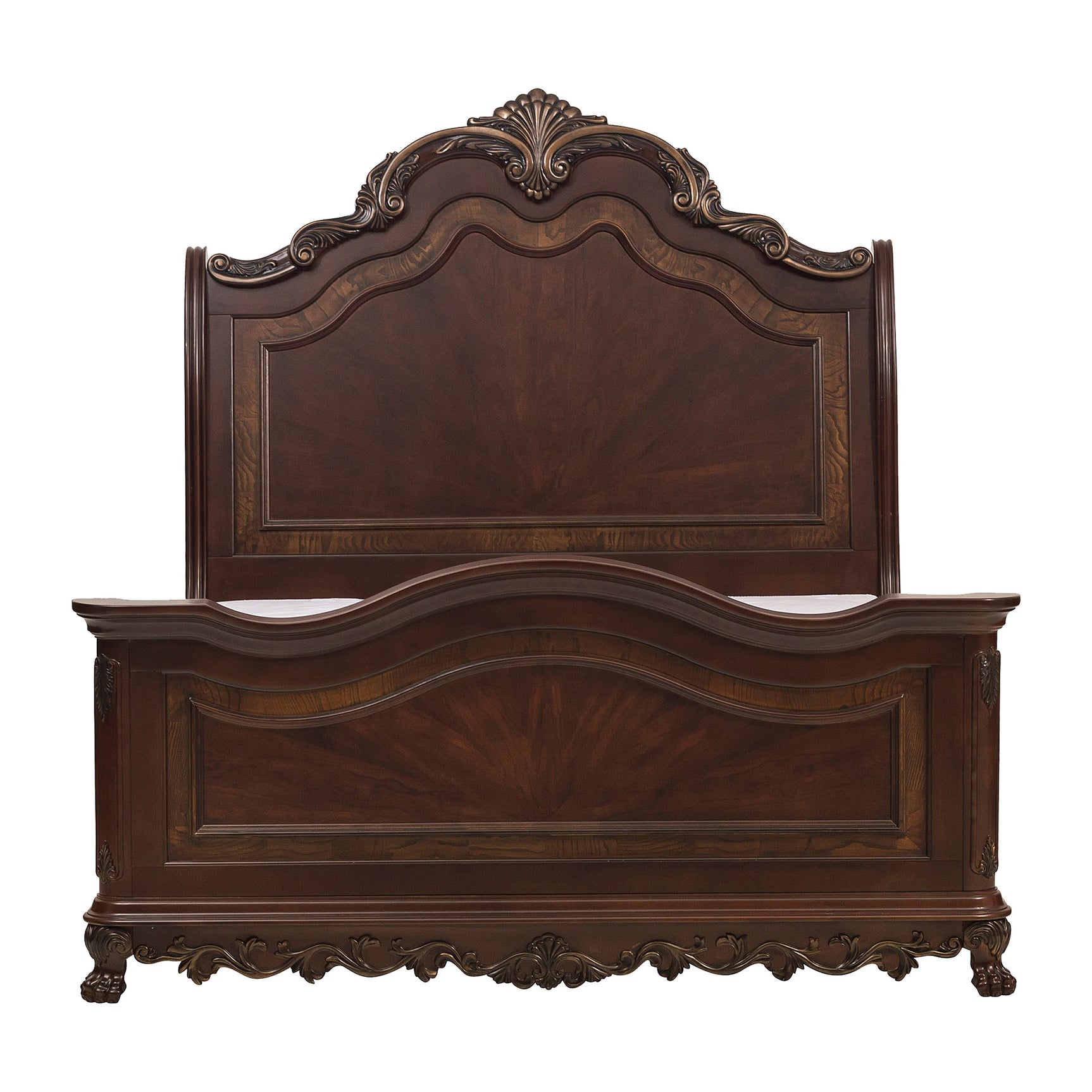 Deryn Park Cherry Eastern King Sleigh Bed - Ornate Home