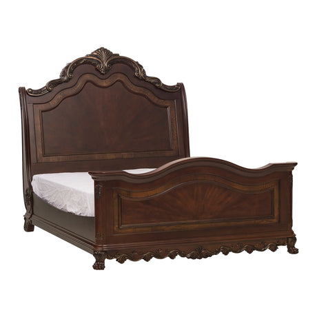 Deryn Park Cherry Eastern King Sleigh Bed - Ornate Home