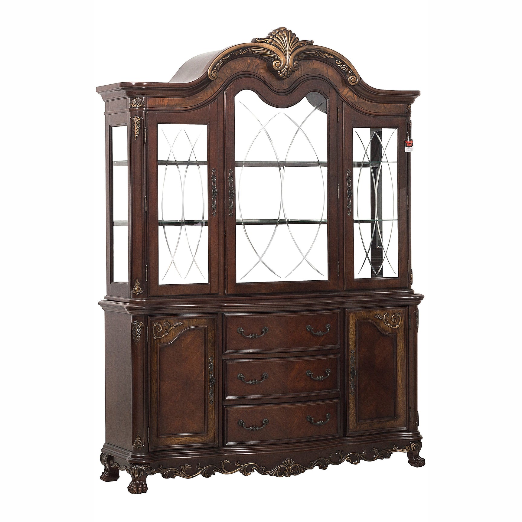 Deryn Park Dark Cherry Buffet & Hutch - Ornate Home