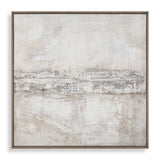 Desert Oasis Brown/Gray/White Abstract Canvas Art - Ornate Home