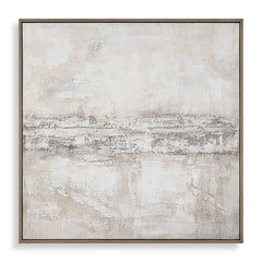 Desert Oasis Brown/Gray/White Abstract Canvas Art - Ornate Home