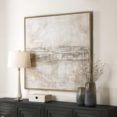 Desert Oasis Brown/Gray/White Abstract Canvas Art - Ornate Home