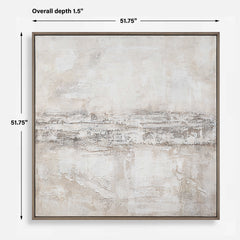 Desert Oasis Brown/Gray/White Abstract Canvas Art - Ornate Home