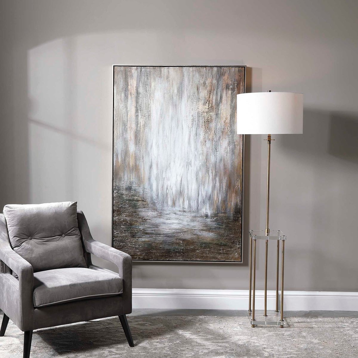 Desert Rain Multicolor Hand Painted Abstract Art - Ornate Home