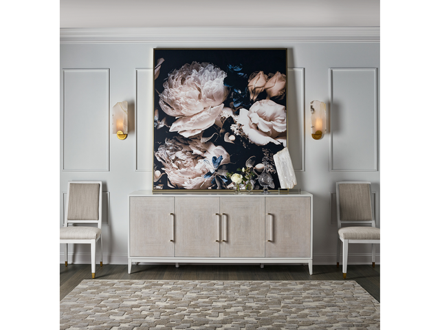 Desert Rose Alabaster/White Lacquer Credenza - Ornate Home