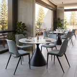 Desi Azure Gray Armless Dining Chair (Set of 2) - Ornate Home