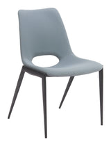 Desi Azure Gray Armless Dining Chair (Set of 2) - Ornate Home