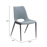 Desi Azure Gray Armless Dining Chair (Set of 2) - Ornate Home
