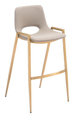 Desi Beige & Gold Barstool (Set of 2) - Ornate Home