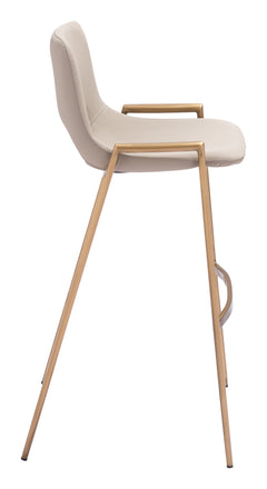 Desi Beige & Gold Barstool (Set of 2) - Ornate Home