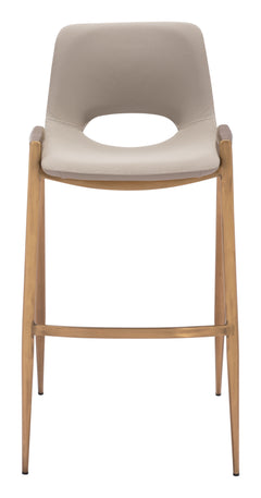 Desi Beige & Gold Barstool (Set of 2) - Ornate Home