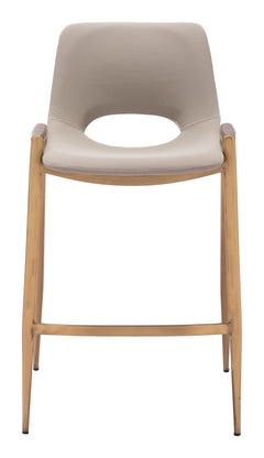 Desi Beige & Gold Counter Stool (Set of 2) - Ornate Home