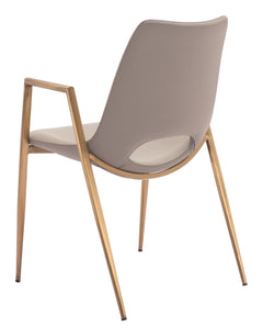 Desi Beige & Gold Dining Chair (Set of 2) - Ornate Home