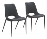 Desi Black Armless Dining Chair (Set of 2) - Ornate Home