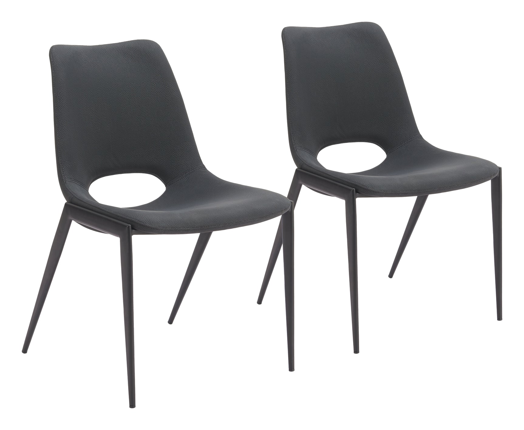 Desi Black Armless Dining Chair (Set of 2) - Ornate Home