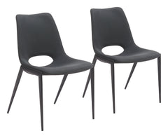 Desi Black Armless Dining Chair (Set of 2) - Ornate Home