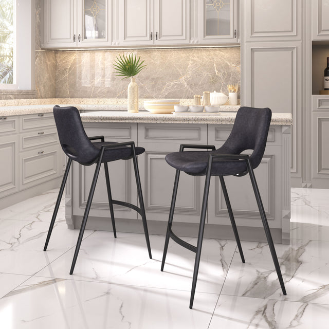 Desi Black Counter Stool (Set of 2) - Ornate Home