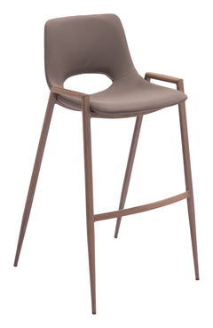 Desi Brown & Walnut Barstool (Set of 2) - Ornate Home