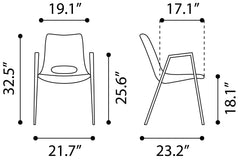 Desi Brown & Walnut Dining Chair (Set of 2) - Ornate Home