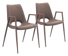 Desi Brown & Walnut Dining Chair (Set of 2) - Ornate Home