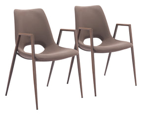 Desi Brown & Walnut Dining Chair (Set of 2) - Ornate Home