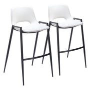 Desi White Barstool (Set of 2) - Ornate Home