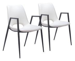Desi White Dining Chair (Set of 2) - Ornate Home