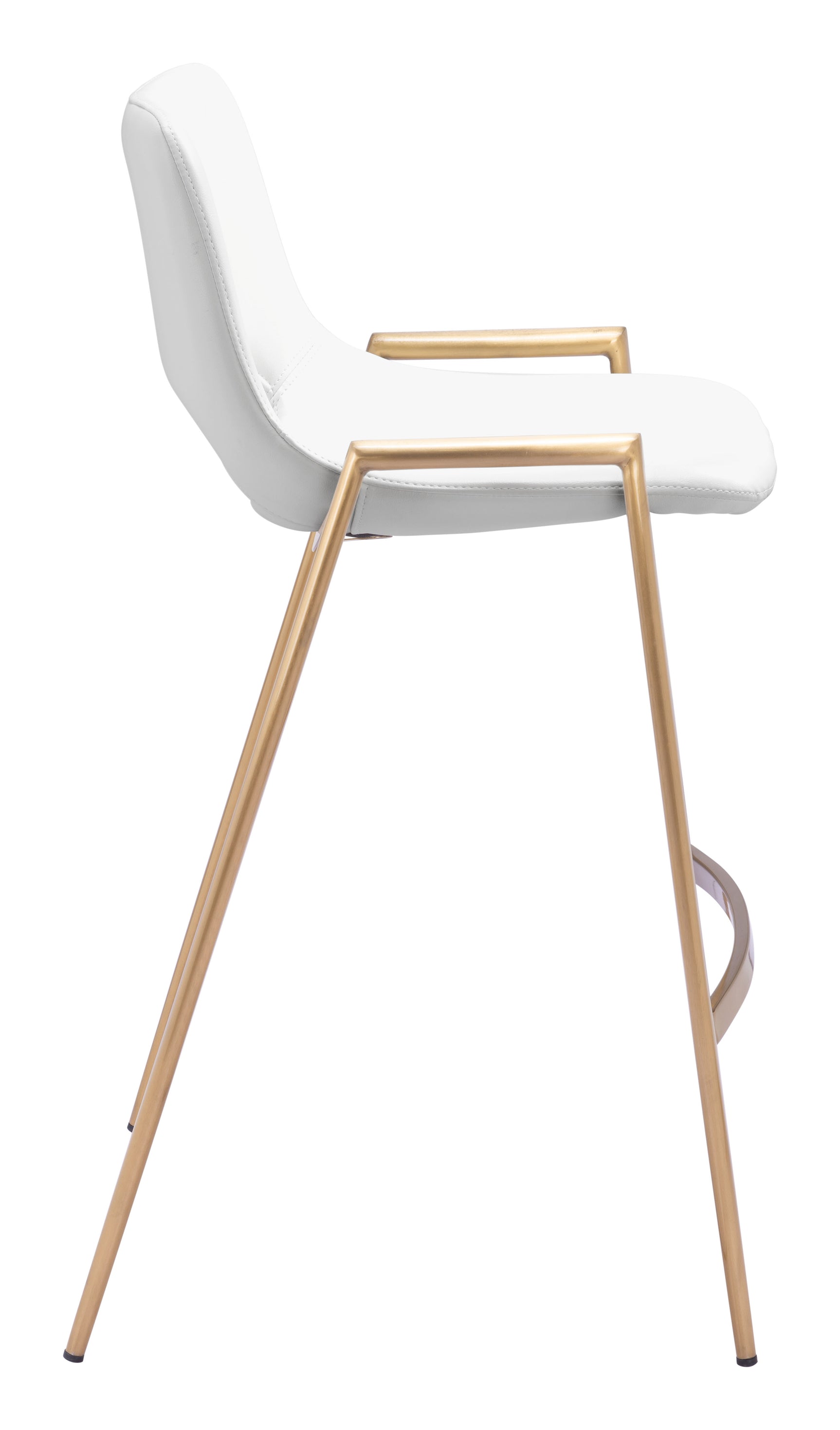 Desi White & Gold Counter Stool (Set of 2) - Ornate Home