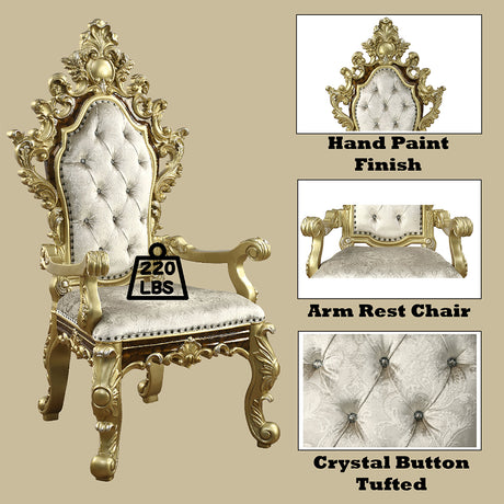 Desiderius Antique Gold Arm Chair (Set Of 2) - Ornate Home