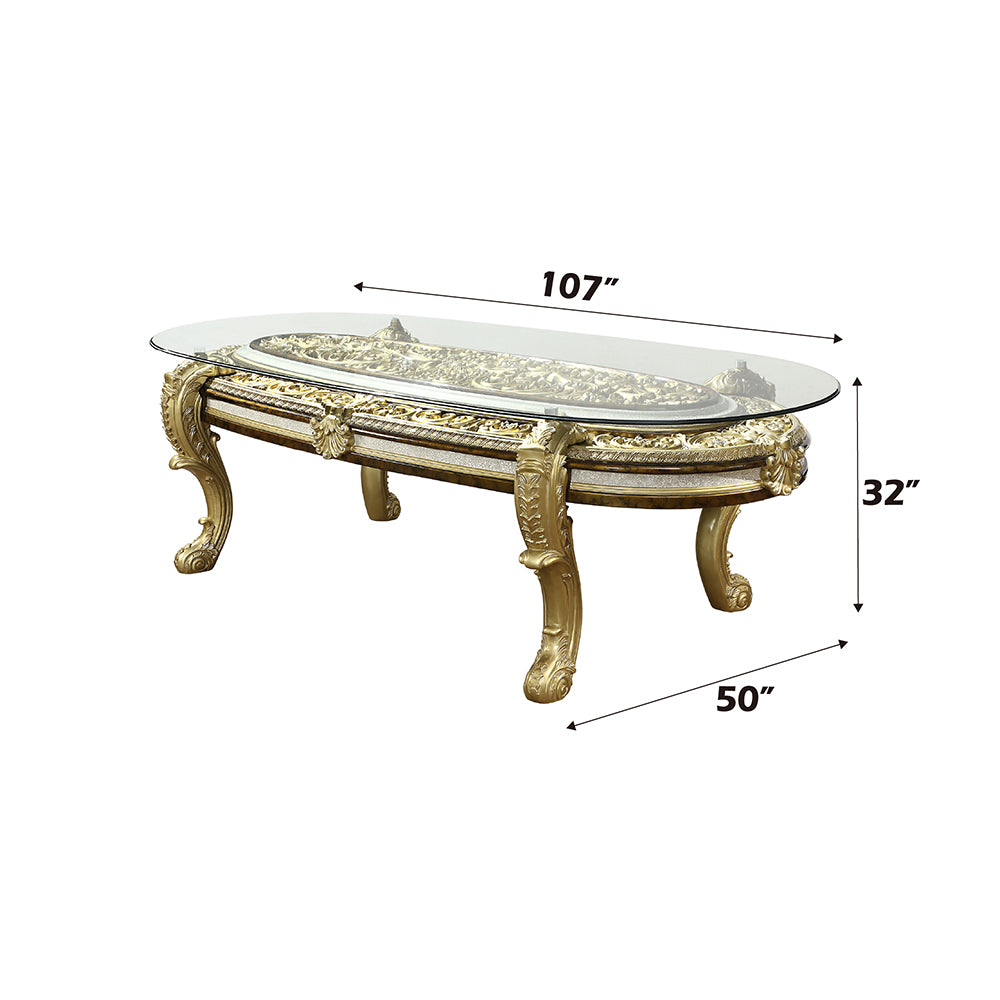 Desiderius Antique Gold Dining Table - Ornate Home
