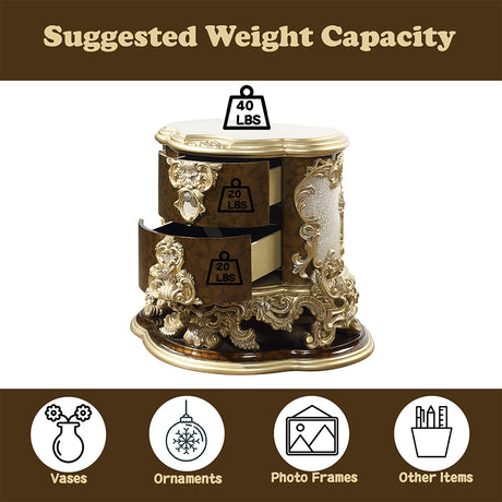 Desiderius Antique Gold Nightstand - Ornate Home