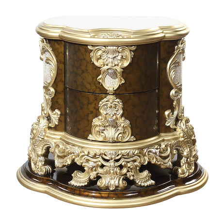 Desiderius Antique Gold Nightstand - Ornate Home