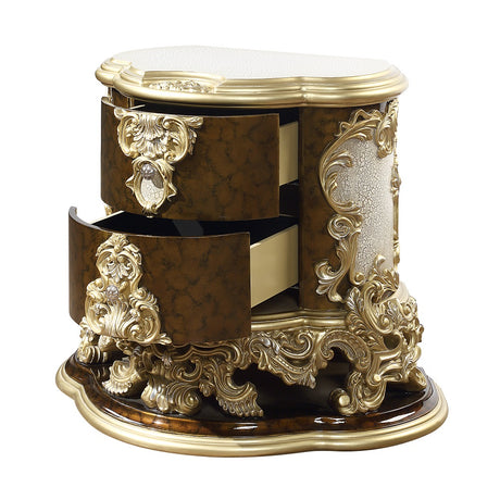 Desiderius Antique Gold Nightstand - Ornate Home