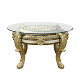 Desiderius Antique Gold Round Dining Table - Ornate Home