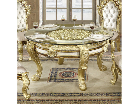 Desiderius Antique Gold Round Dining Table - Ornate Home