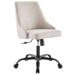Designate Black/Beige Swivel Upholstered Office Chair - Ornate Home