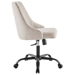 Designate Black/Beige Swivel Upholstered Office Chair - Ornate Home
