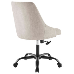 Designate Black/Beige Swivel Upholstered Office Chair - Ornate Home