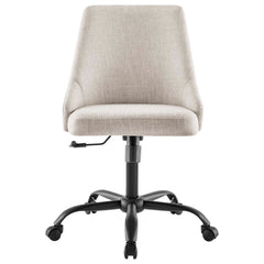 Designate Black/Beige Swivel Upholstered Office Chair - Ornate Home