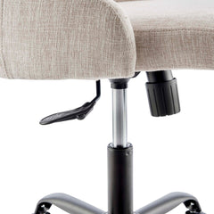 Designate Black/Beige Swivel Upholstered Office Chair - Ornate Home