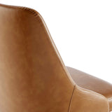 Designate Black/Tan Swivel Vegan Leather Office Chair - Ornate Home