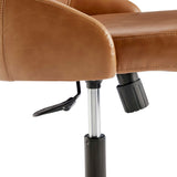 Designate Black/Tan Swivel Vegan Leather Office Chair - Ornate Home