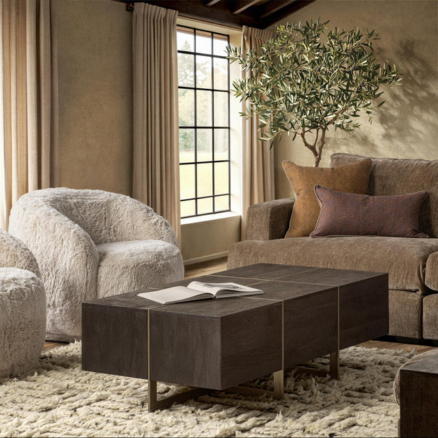 Desmond Cocoa Brown 54" Rectangular Coffee Table
