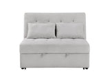 Desmond Gray Convertible Armless 2-Seater w/ Pull-Out Bed & Charging Ports - Ornate Home