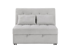 Desmond Gray Convertible Armless 2-Seater w/ Pull-Out Bed & Charging Ports - Ornate Home