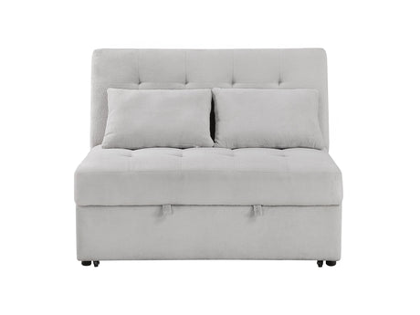 Desmond Gray Convertible Armless 2-Seater w/ Pull-Out Bed & Charging Ports - Ornate Home