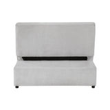 Desmond Gray Convertible Armless 2-Seater w/ Pull-Out Bed & Charging Ports - Ornate Home